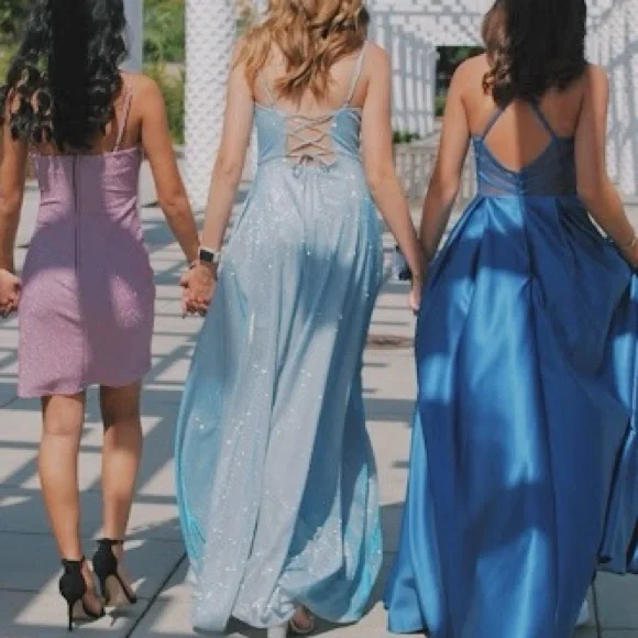 Light blue sparkle prom dress - Picture 3 of 9